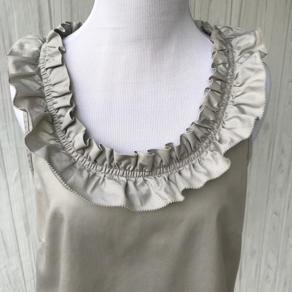 J. Crew Cotton Ruffle Tank - Stone Size- 6